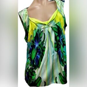 Ellie Tahari  Regan Sleeveless Blouse in Electric Lime S